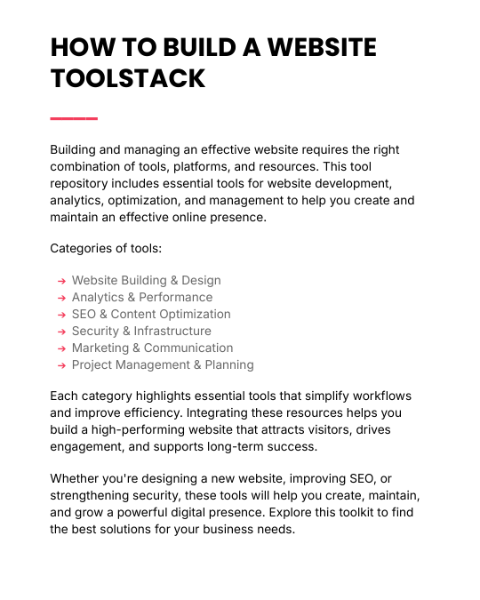 The Elite Website Toolstack + Prompts